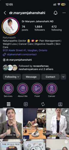 Dr. Maryam Jahanshahi Instagram Administration